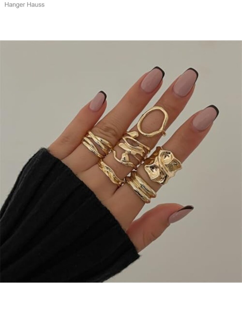 Chunky Stackable Rings Set Adjustable Open Dome Knuckle Statement Jewelry - Picture 2 of 6